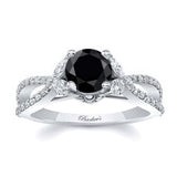 Black And White Diamond Leaf Ring