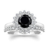 Starburst Black And White Diamond Bridal Set