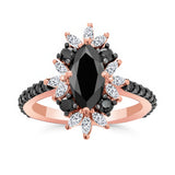 Marquise Black Diamond Engagement Ring
