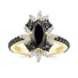 Marquise Black Diamond Engagement Ring