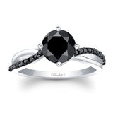 Twisted Black Diamond Engagement Ring