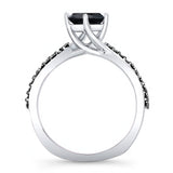 Twisted Black Diamond Engagement Ring