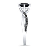 Twisted Black Diamond Engagement Ring