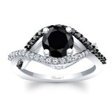 Criss Cross Black Diamond Engagement Ring