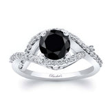 Criss Cross Black And White Diamond Ring