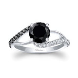 Split Shank Black Diamond Ring