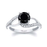 Split Shank Black And White Diamond Ring