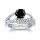 Split Shank Black And White Diamond Bridal Set