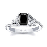 1 Carat Radiant Cut Black And White Diamond Ring