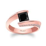 Black And White Diamond Bypass Ring