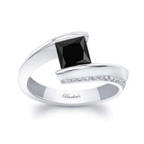 Black And White Diamond Bypass Ring