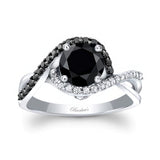 Twisted Halo Black Diamond Engagement Ring