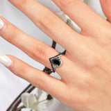 Unique Pear Shaped Black Diamond Ring