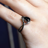 Unique Pear Shaped Black Diamond Ring