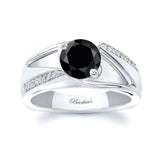 Pave Black And White Diamond Ring