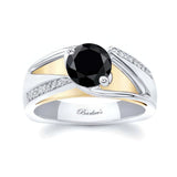 Pave Black And White Diamond Ring