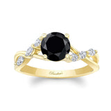 Black And White Diamond Marquise Accent Ring