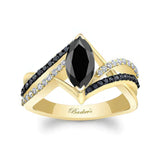 Black Diamond Marquise Ring