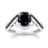 Black Diamond Criss Cross Ring