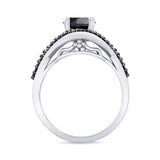 Black Diamond Criss Cross Ring
