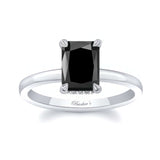 Radiant Cut Black And White Diamond Engagement Ring