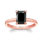 Radiant Cut Black And White Diamond Engagement Ring