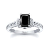 Radiant Cut Black And White Diamond Ring