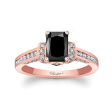 Radiant Cut Black And White Diamond Ring