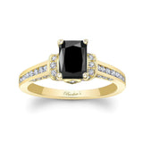 Radiant Cut Black And White Diamond Ring