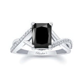 2 Carat Radiant Cut Black And White Diamond Ring