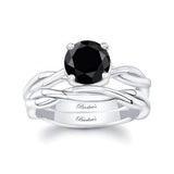 Black Diamond Twist Solitaire Bridal Set