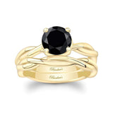 Black Diamond Twist Solitaire Bridal Set