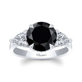 3 Carat Round Black And White Diamond Ring