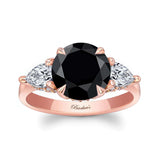 3 Carat Round Black And White Diamond Ring