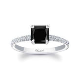 Princess Black And White Diamond Ring