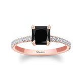 Princess Black And White Diamond Ring