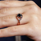 Black Diamond Unique Engagement Ring