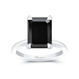5 Carat Emerald Cut Black Diamond Solitaire Ring