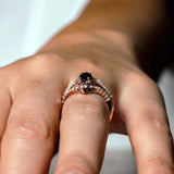 Marquise Cut Black Diamond Wedding Set With 2 White Diamond Bands
