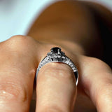 Marquise Cut Black Diamond Wedding Set With White Diamonds