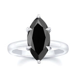 2 Carat Marquise Black Diamond Solitaire Engagement Ring