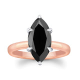 2 Carat Marquise Black Diamond Solitaire Engagement Ring