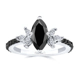 Marquise Cut Black Diamond Engagement Ring