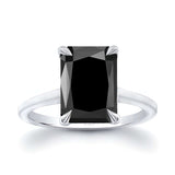 2 Carat Radiant Cut Black Diamond Solitaire Engagement Ring