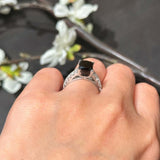 2 Carat Princess Cut Black Diamond Ring