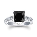 2 Carat Princess Cut Black Diamond Ring