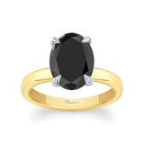 3 Carat Oval Black Diamond Solitaire Engagement Ring