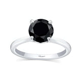 2 Carat Solitaire Black Diamond Ring