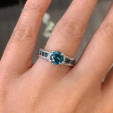 Unique Vintage Blue Diamond Ring