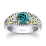 Vintage 1 Carat Blue And White Diamond Engagement Ring